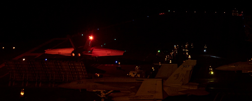 An E/A-18G Growler Launches Off Of The Flight Deck