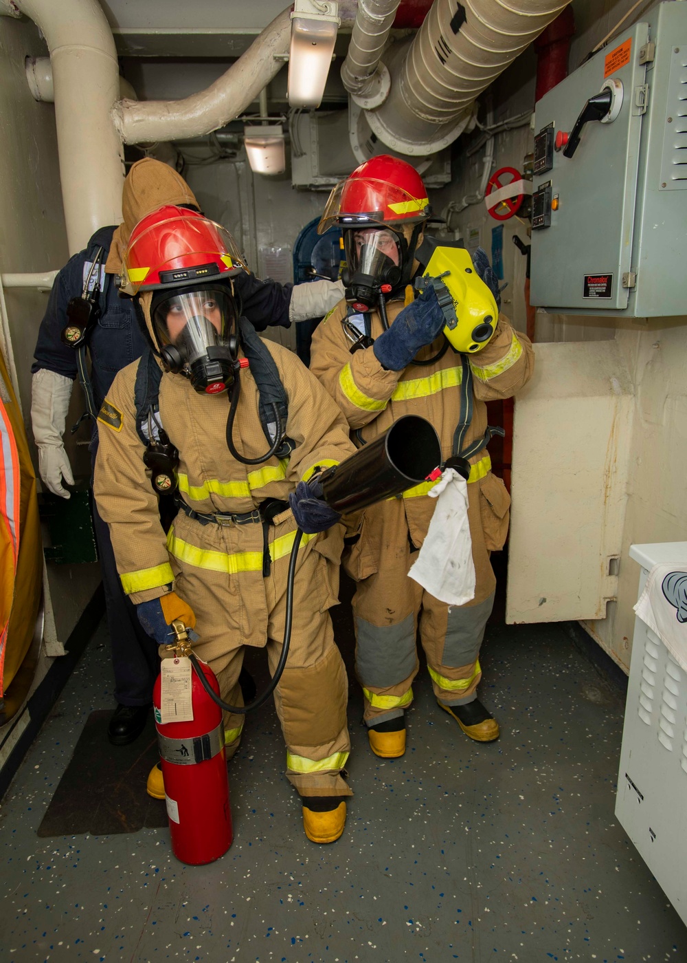 Sailors Conduct Fire Drill