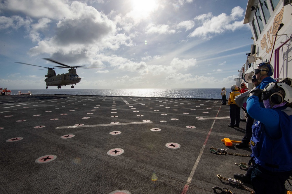 USNS Mercy Conducts Flight Operation