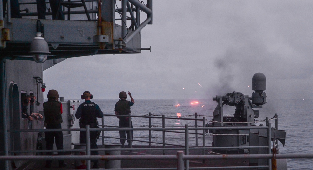 Sailors Fire An MK 38