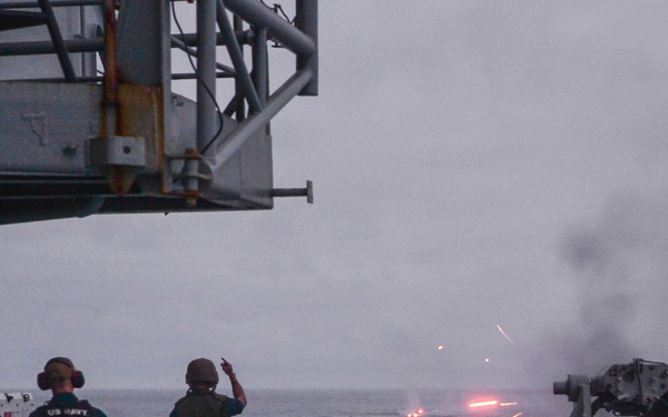 Sailors Fire An MK 38
