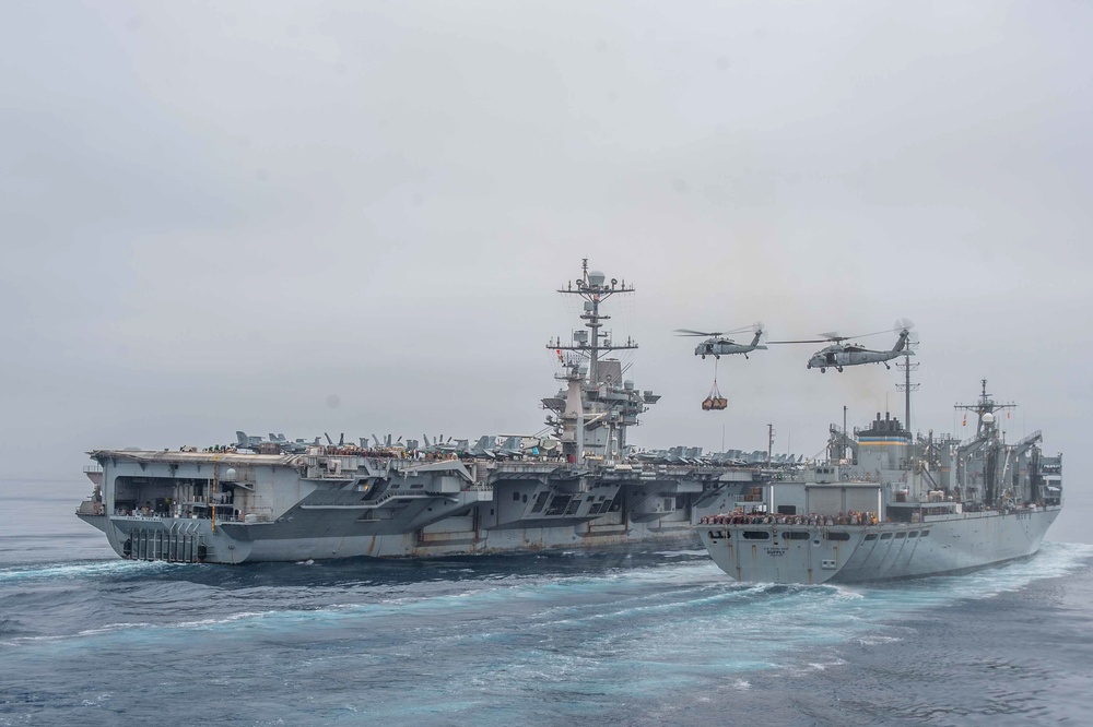 USS Harry S. Truman (CVN 75) Conducts Replenishment-at-Sea With USNS Supply (T-AOE-6)