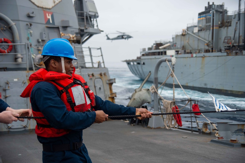 USS Jason Dunham (DDG 109) Conducts Replenishment-at-Sea with USNS Supply (T-AOE-6)