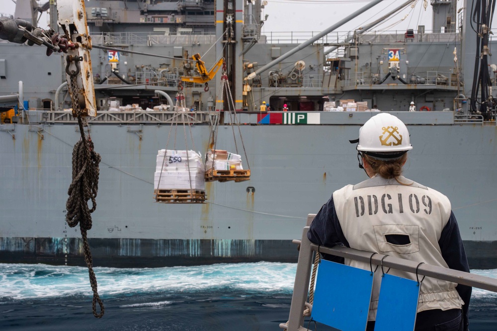 USS Jason Dunham (DDG 109) Conducts Replenishment-at-Sea with USNS Supply (T-AOE-6)