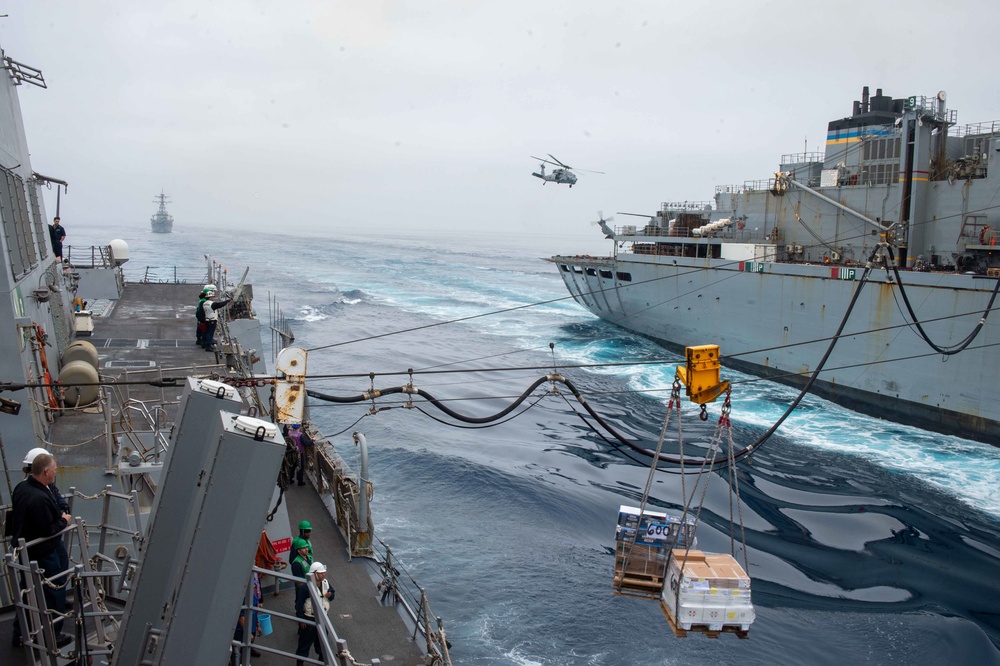 USS Jason Dunham (DDG 109) Conducts Replenishment-at-Sea with USNS Supply (T-AOE-6)