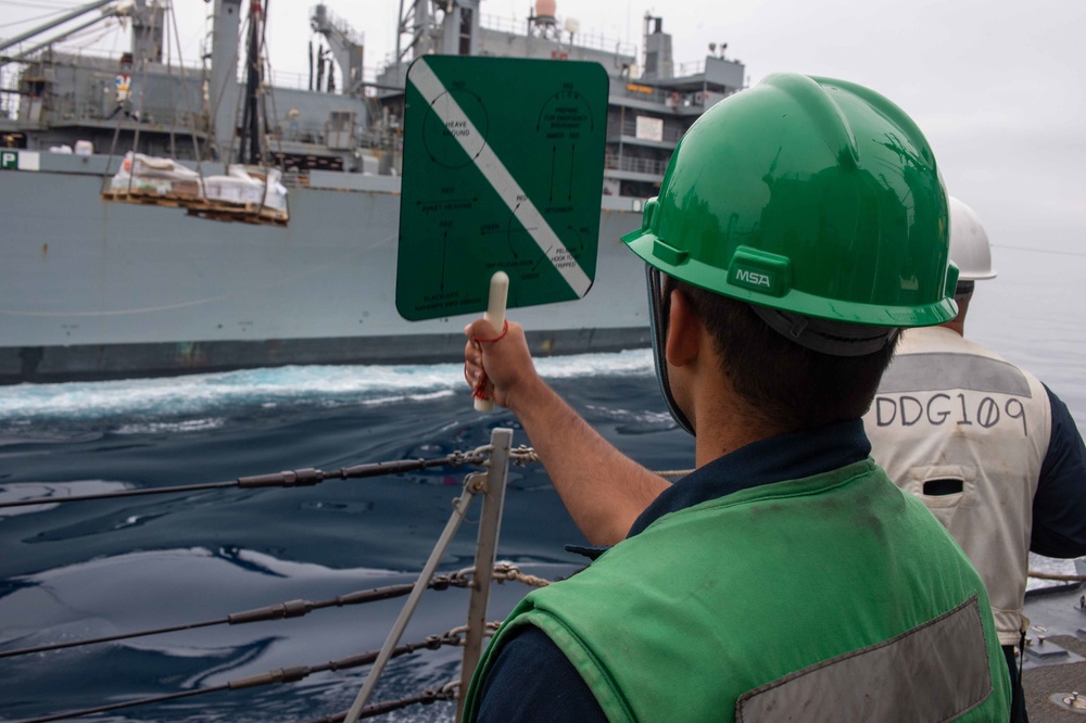 USS Jason Dunham (DDG 109) Conducts Replenishment-at-Sea with USNS Supply (T-AOE-6)