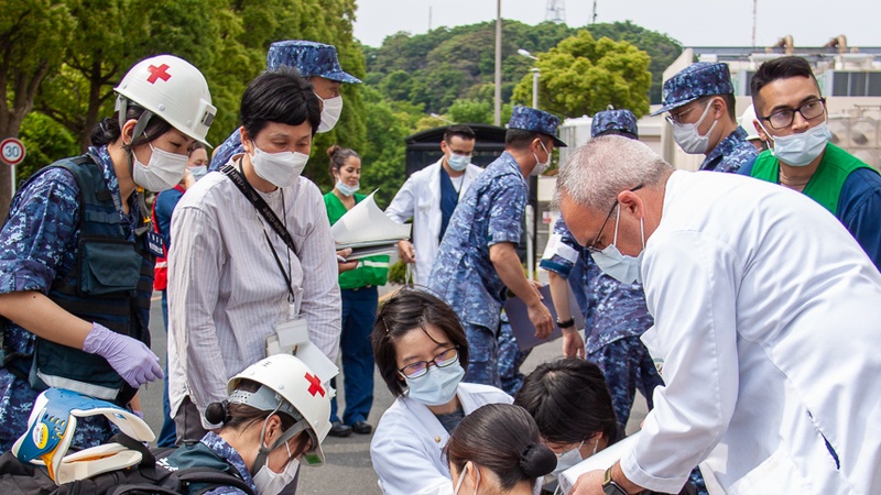 NMRTC Yokosuka and Japanese Maritime Defense Force foster partnership while executing Mass Casualty Drill