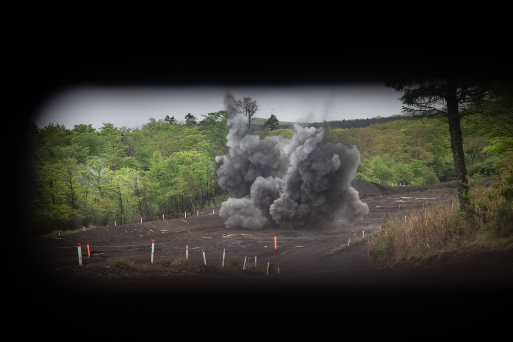 Marine Wing Support Squadron 171 combat engineers conduct demolition range at Eagle Wrath 22