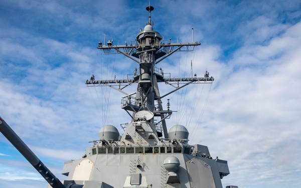Sailors Aboard USS Dewey (DDG 105) Conduct Replenishment-at-Sea with USNS Tippecanoe (T-AO-199)