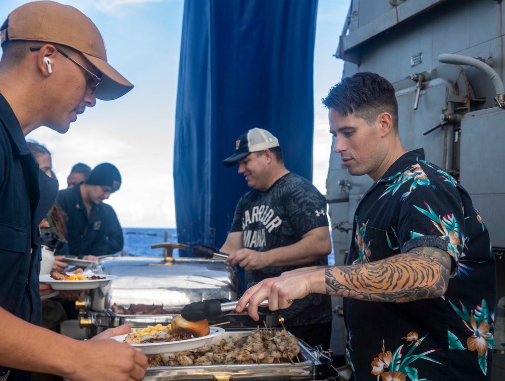 Sailors Aboard USS Dewey (DDG 105) Enjoy Steel Beach Picnic