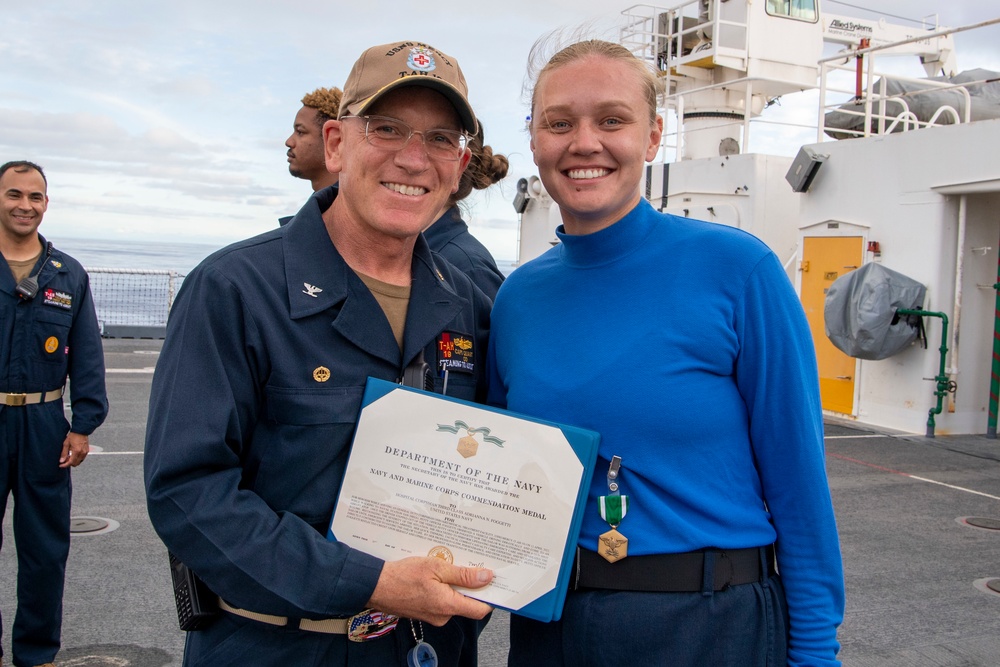 Sailor Receives Award Aboard USNS Mercy