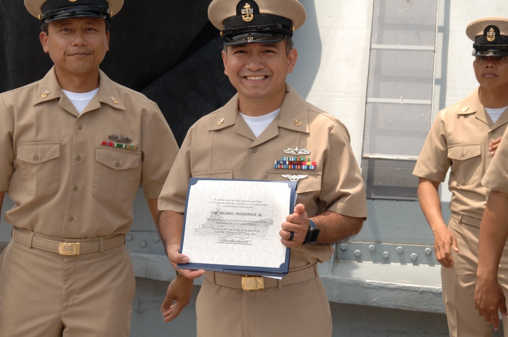 Reenlistment ceremony aboard Battleship Wisconsin