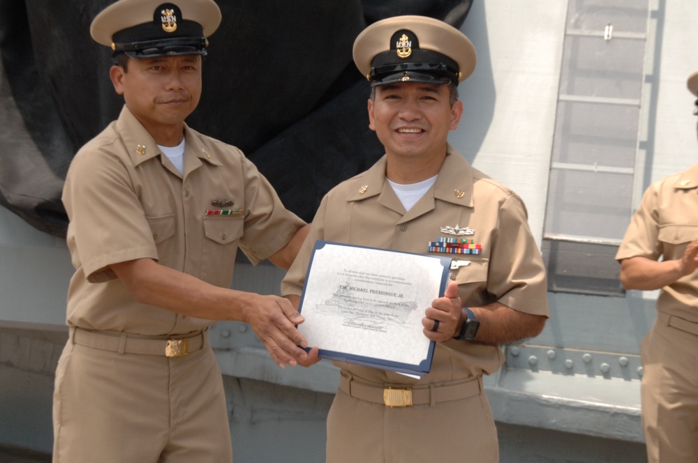 Reenlistment ceremony aboard Battleship Wisconsin