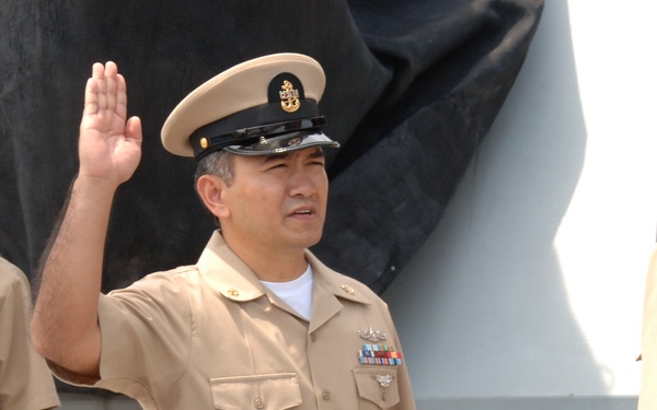 Reenlistment ceremony aboard Battleship Wisconsin
