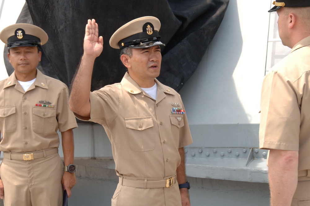 Reenlistment ceremony aboard Battleship Wisconsin