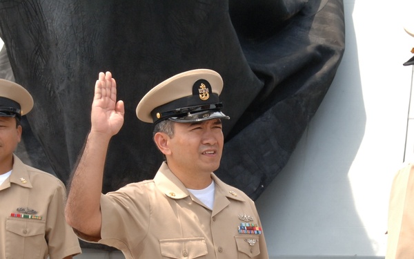 Reenlistment ceremony aboard Battleship Wisconsin