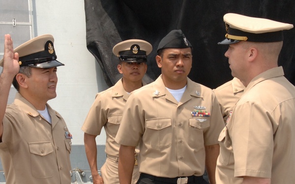 Reenlistment ceremony aboard Battleship Wisconsin