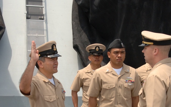 Reenlistment ceremony aboard Battleship Wisconsin