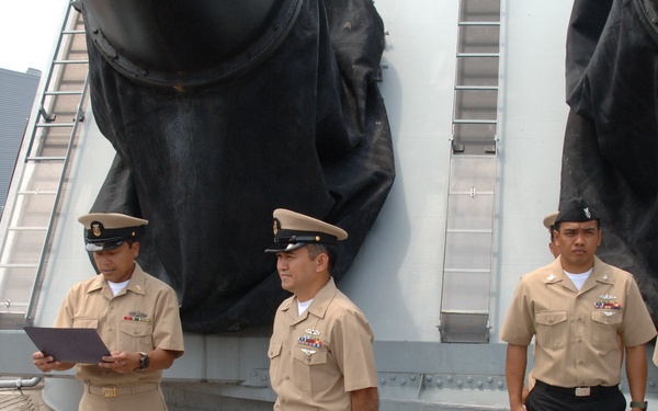 Reenlistment ceremony aboard Battleship Wisconsin