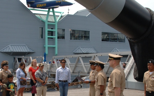 Reenlistment ceremony aboard Battleship Wisconsin