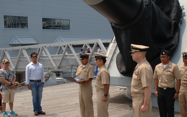Reenlistment ceremony aboard Battleship Wisconsin