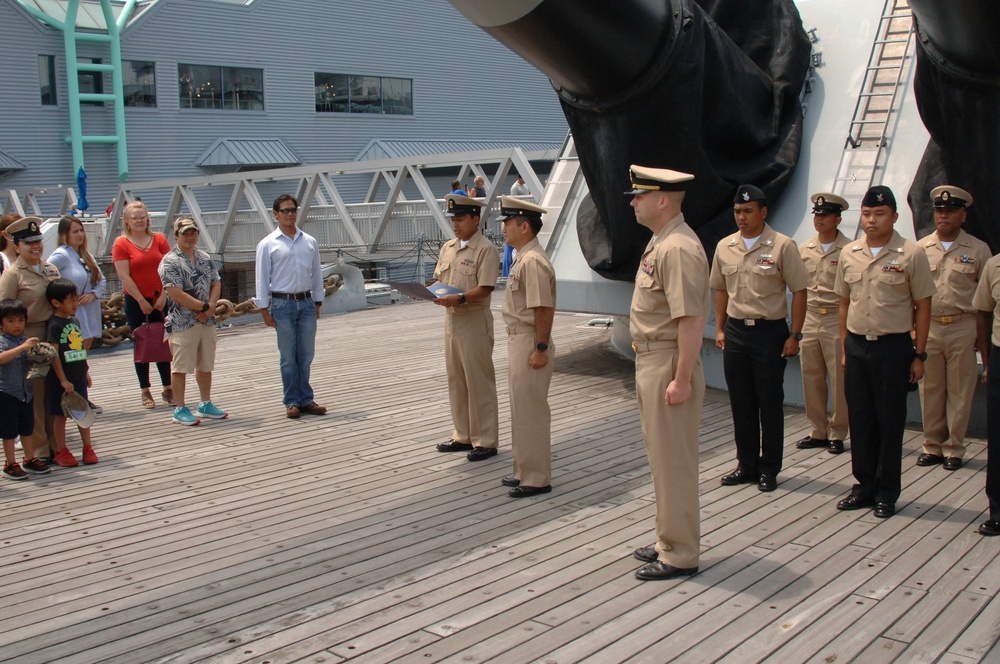 Reenlistment ceremony aboard Battleship Wisconsin