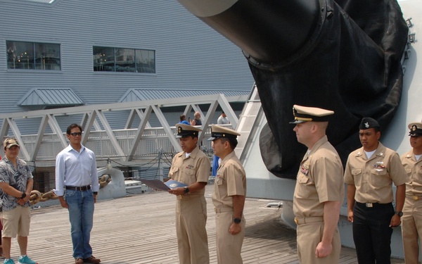 Reenlistment ceremony aboard Battleship Wisconsin