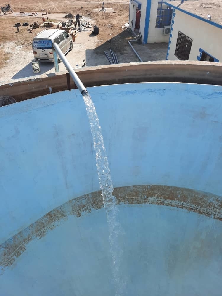 Shaddadi desalination plant's main water tank