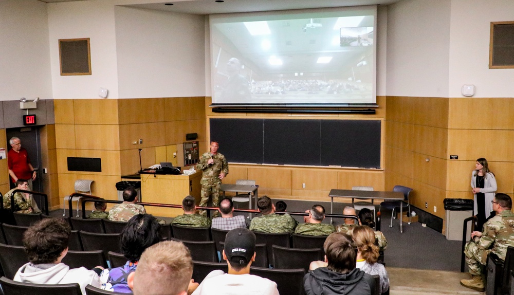 132d Wing operations group commander gives remarks at international cyber exercise