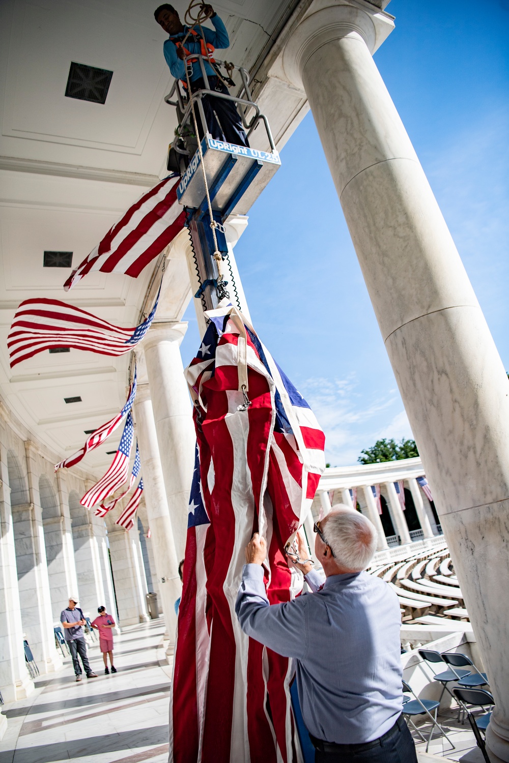 U.S. Flag Hanging at Memorial Amphitheater