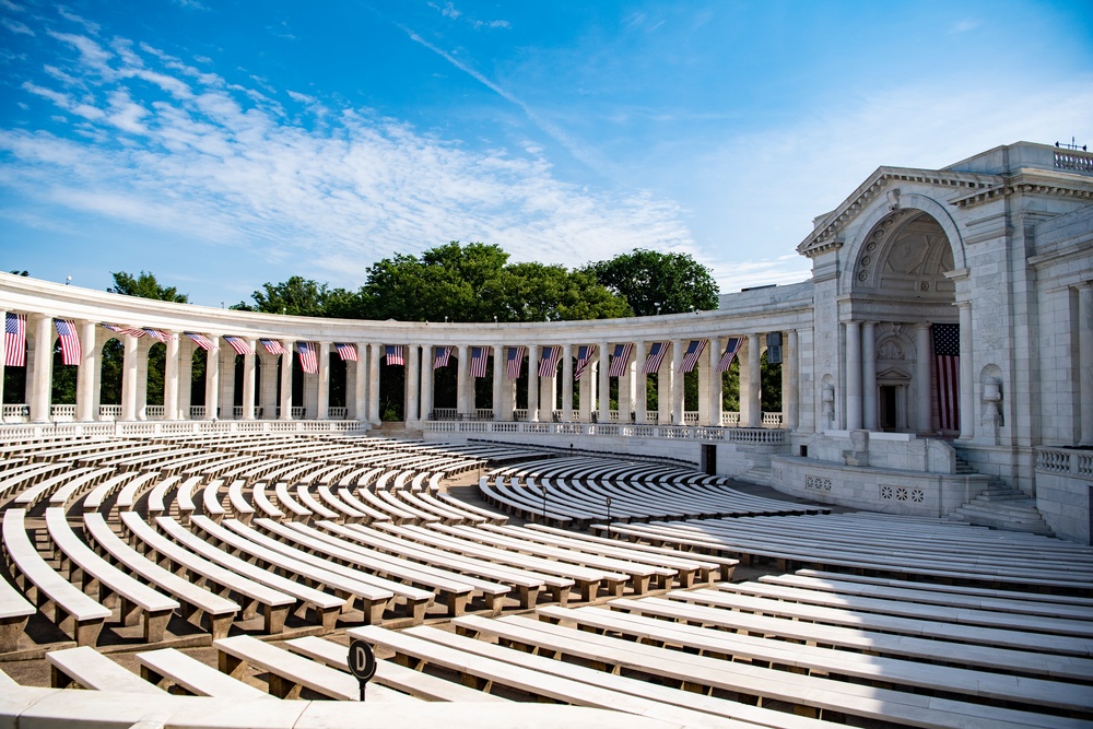 U.S. Flag Hanging at Memorial Amphitheater