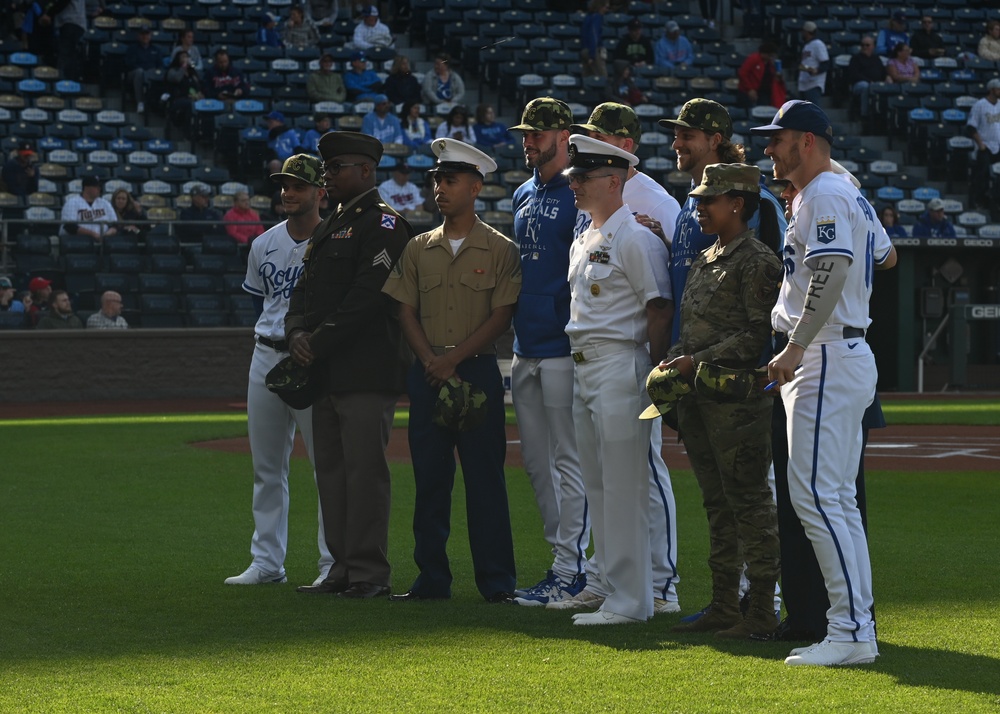 Team Whiteman Airmen recognized during Kansas City Royals Armed Forces Night