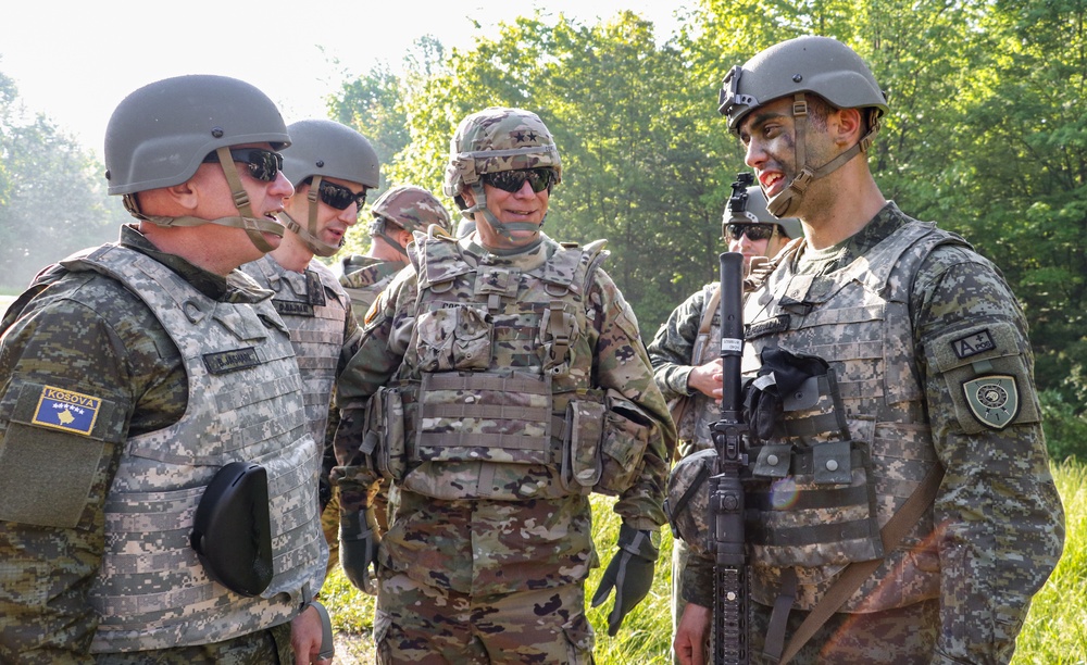 Iowa, Kosovo generals visit troops at Camp Atterbury