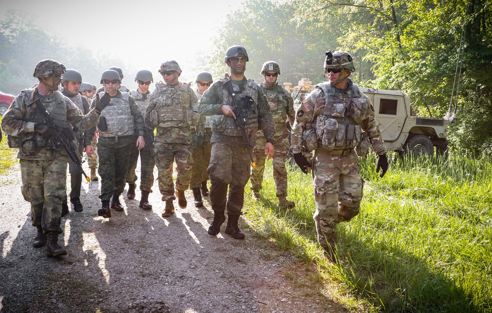 Iowa, Kosovo leaders visit troops at Camp Atterbury
