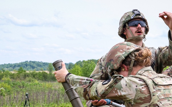 Iowa Soldiers fire 60 mm mortars