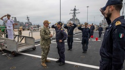 Italian Navy destroyer ITS CAIO Duilio (D 554) Pulls into Naval Station Norfolk