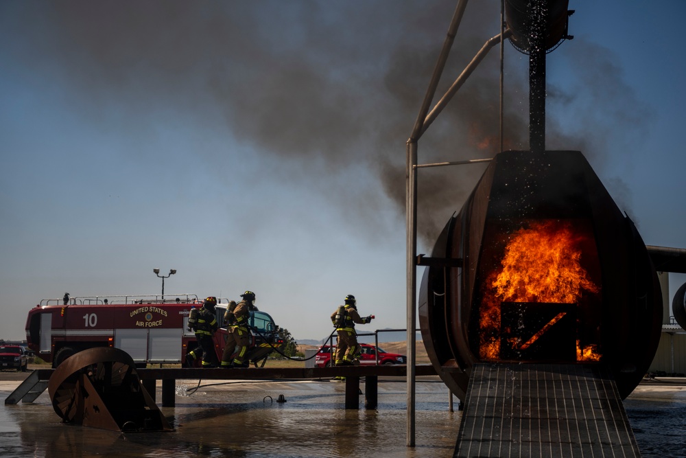 Travis Firefighters live-fire exercise