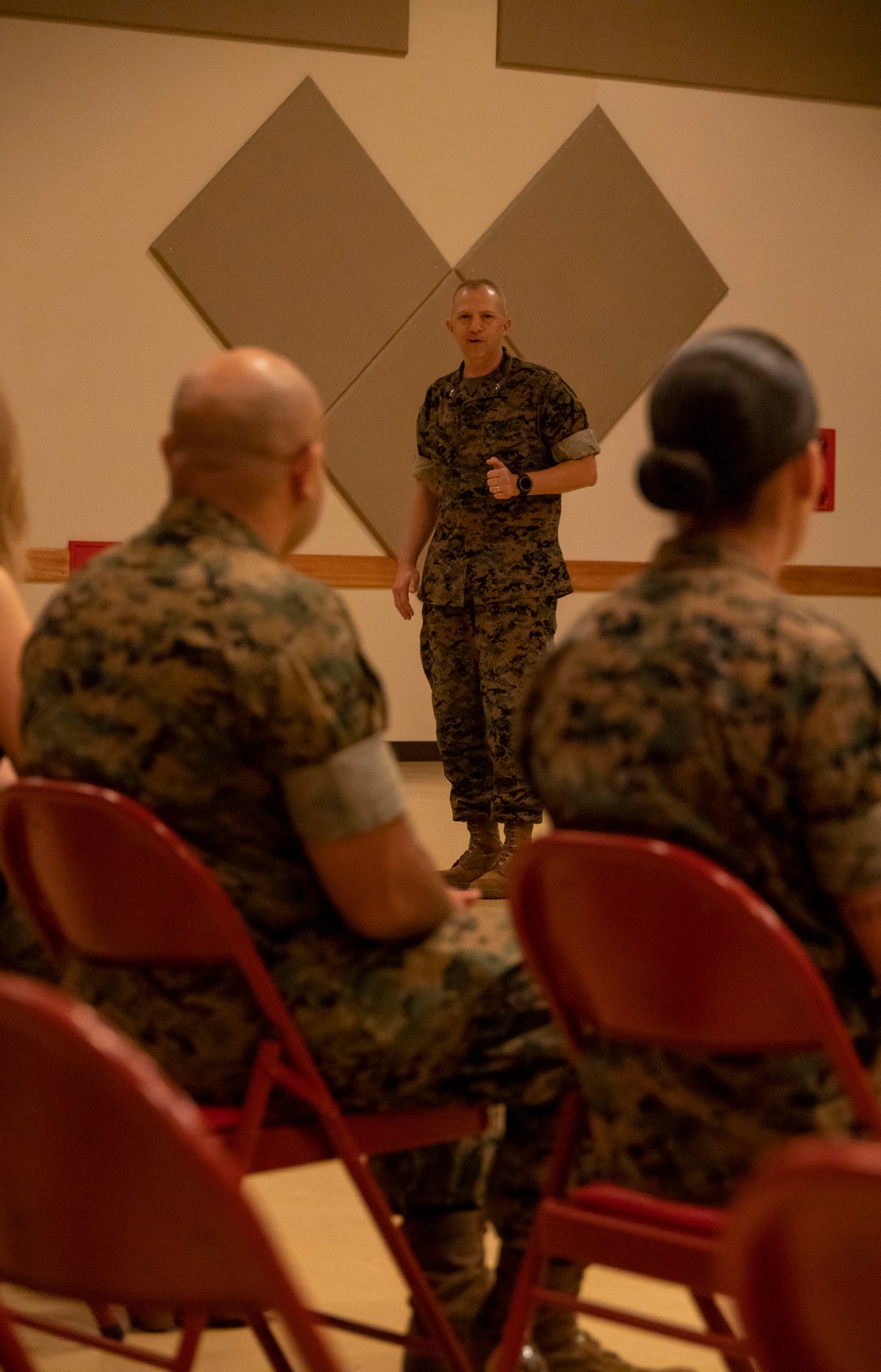 U.S. Marine Corps Capt. Jason Sander Presents Bravo Company Guidon to The New Company Commander