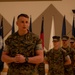 U.S. Marine Corps Capt. Jason Sander Presents Bravo Company Guidon to The New Company Commander