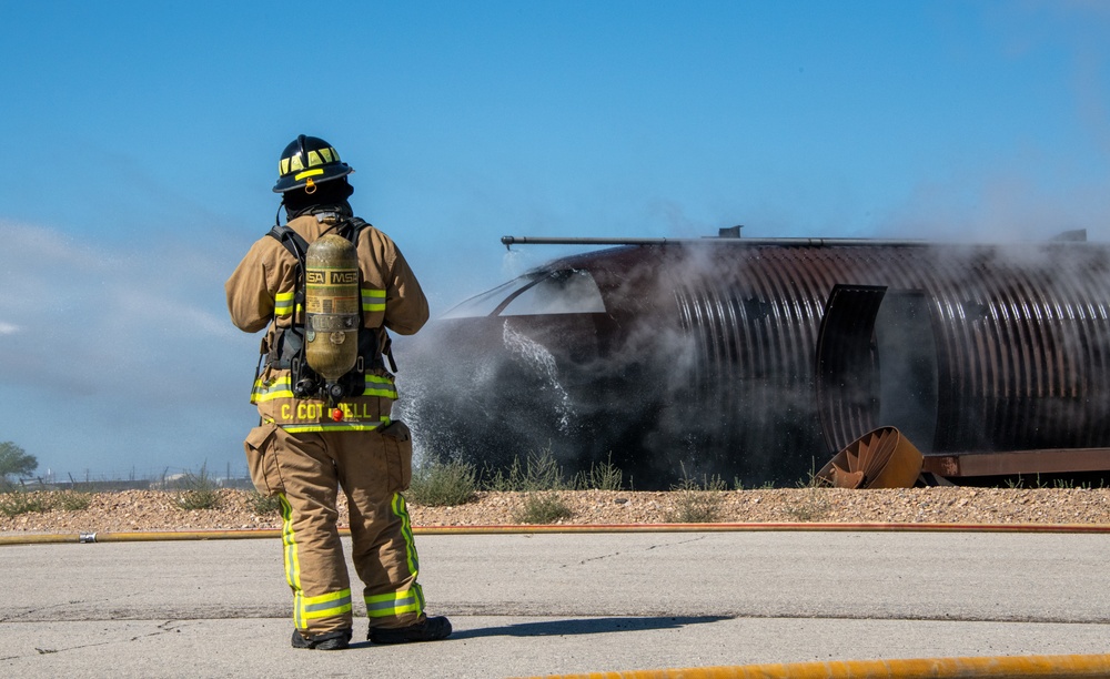 419th firefighters test rescue skills in blazing jet
