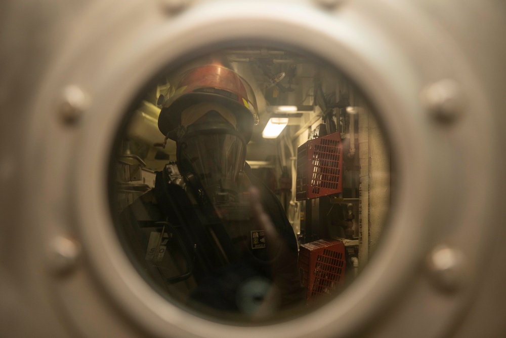 Sailors Conduct Damage Control Drill Aboard USS Dewey (DDG 105)