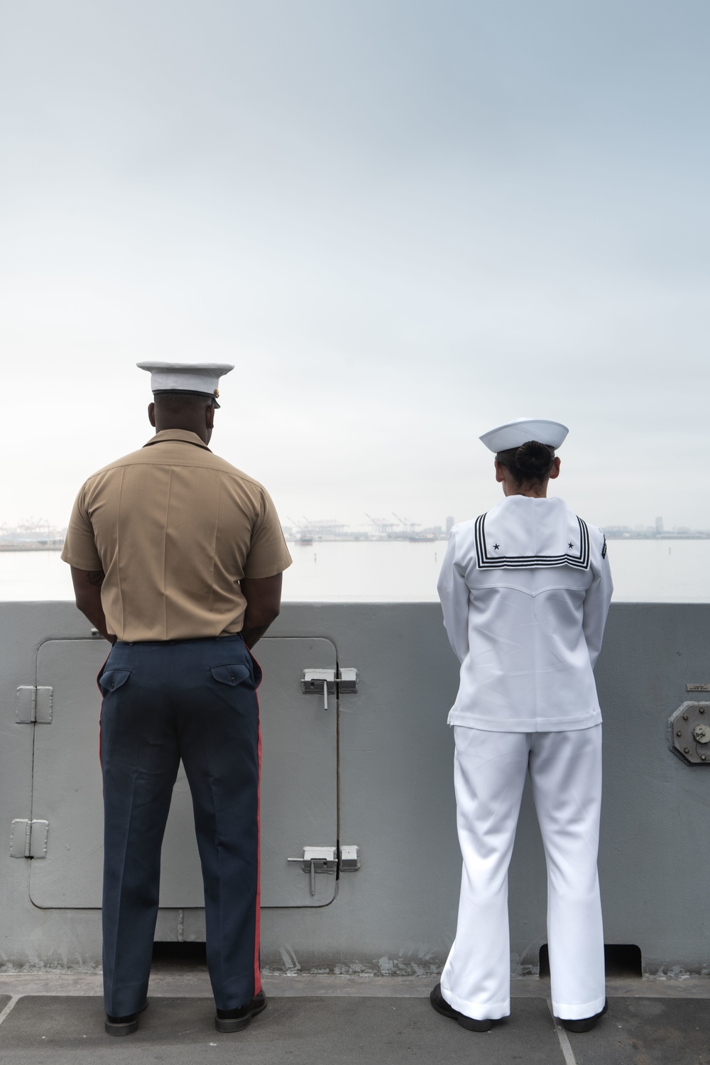 LA Fleet Week: Marines, Sailors man the rails of USS Portland