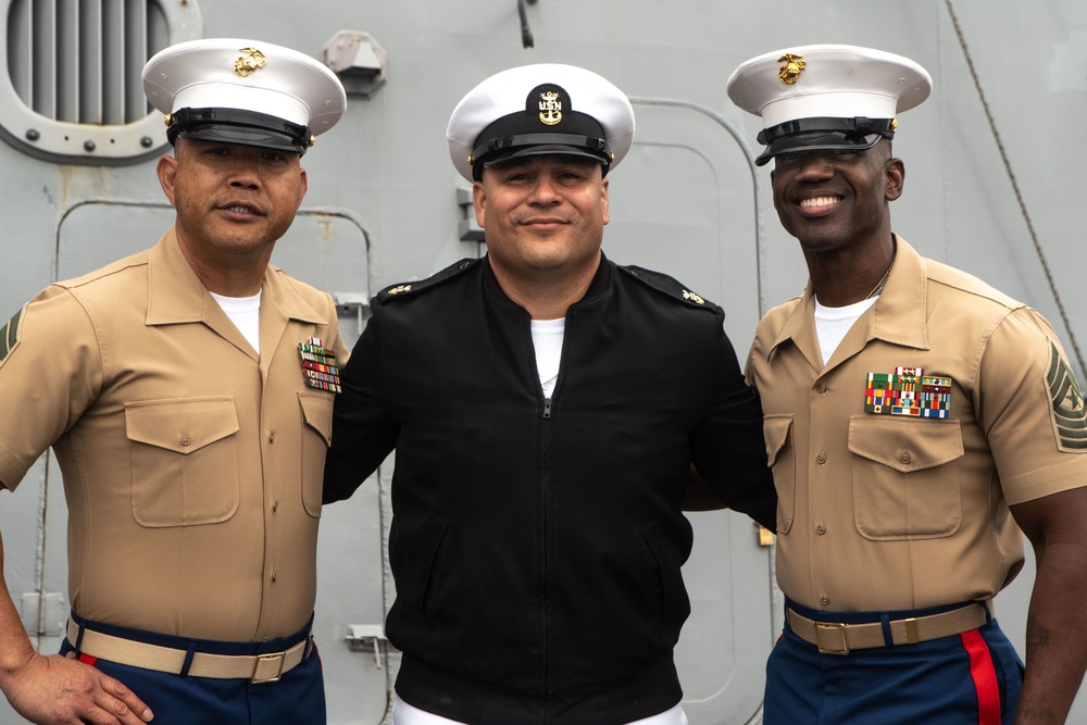 LA Fleet Week: Marines, Sailors man the rails of USS Portland