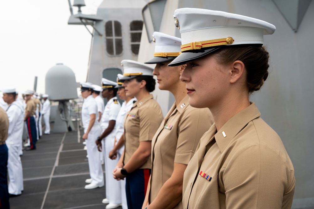 LA Fleet Week: Marines, Sailors man the rails of USS Portland