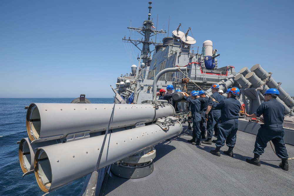 Sailors Load Torpedo