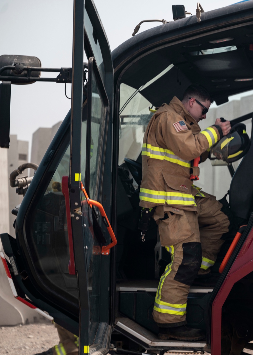 U.S Air Force firefighters and Army medics hone readiness skills at Chabelley Airfield, Djibouti