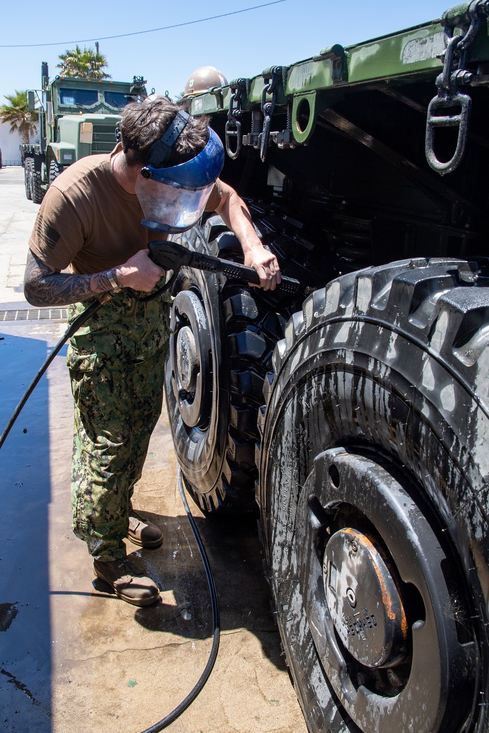 NMCB-5 Demonstrates Skills to Mount Out 15 Pieces of Construction Equipment and 42 Triple Containers