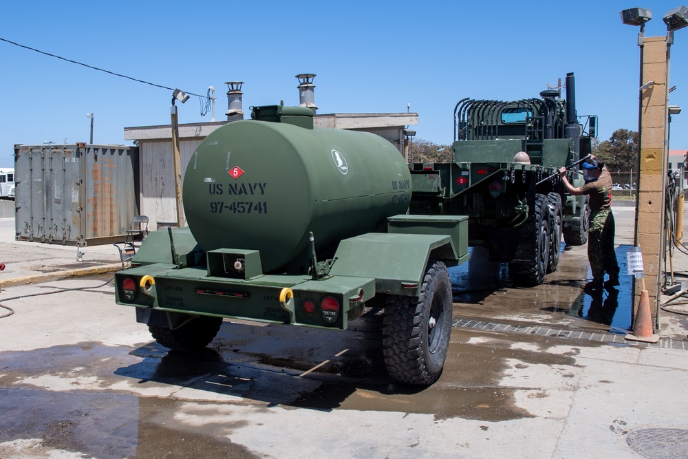 NMCB-5 Demonstrates Skills to Mount Out 15 Pieces of Construction Equipment and 42 Triple Containers