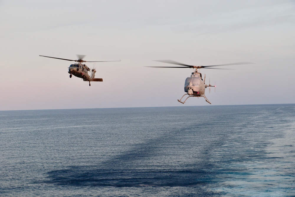 USS Jackson and HSC 23 VERTREP and flight ops