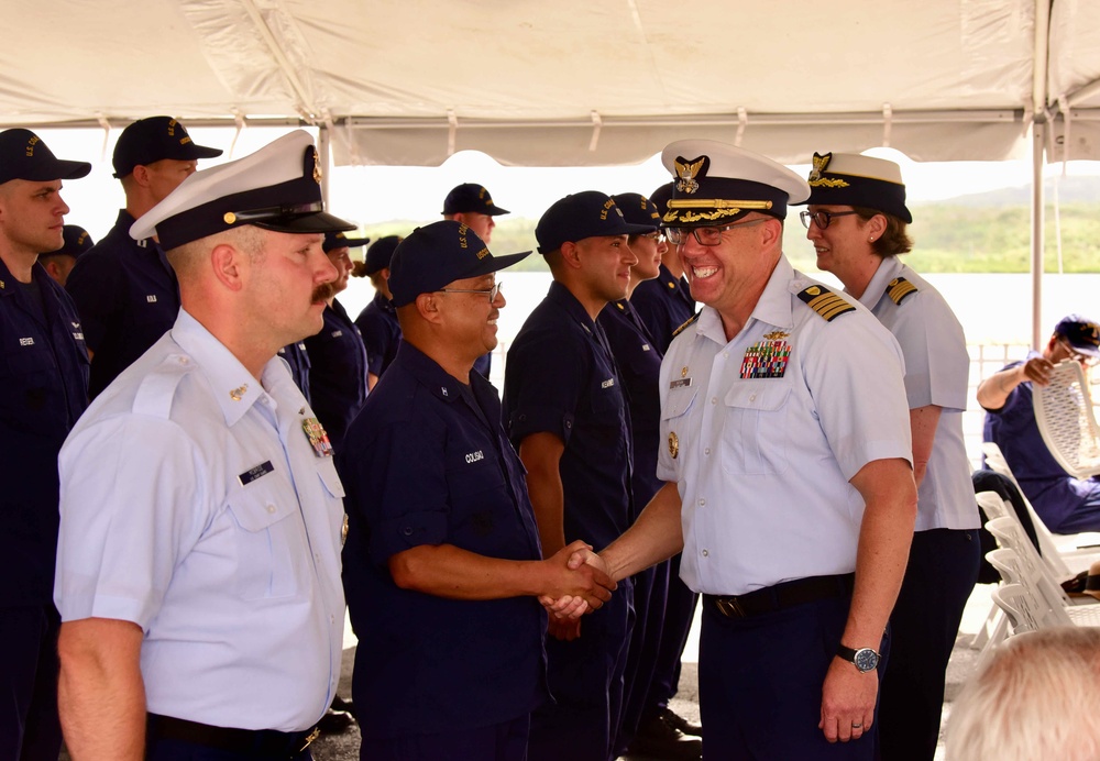 U.S. Coast Guard Cutter Munro conducts changes command ceremony